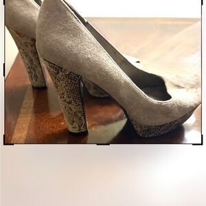 Fergie snakeskin patterned heels